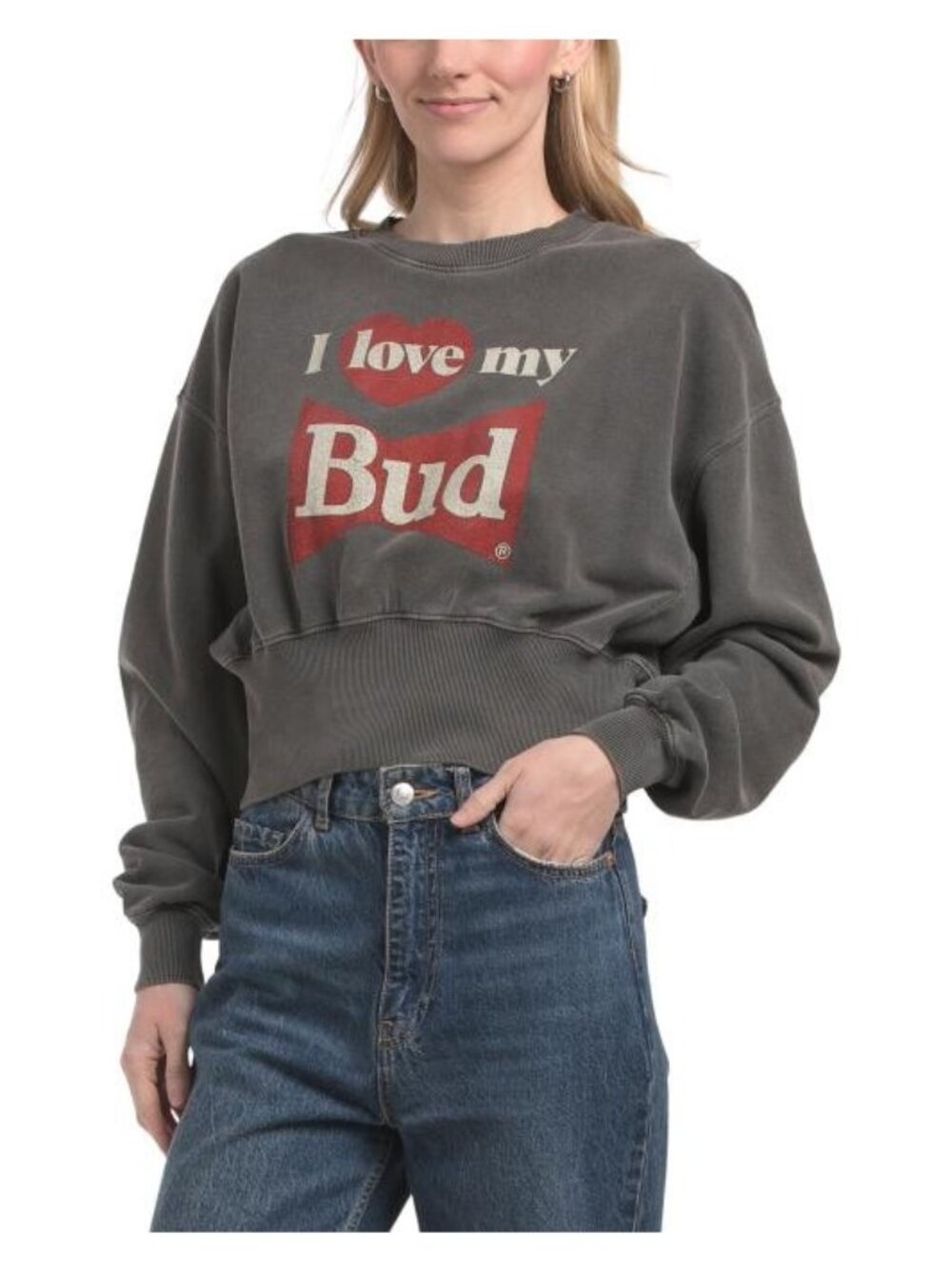 People of Leisure Budweiser “I Love My Bud” Sweatshirt Medium New with tag